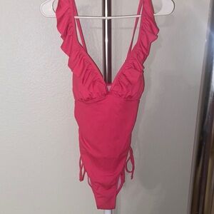Pink Ruffled One-Piece Swimsuit
